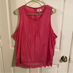 Old Navy Women's Bright Pink Sleeveless Blouse